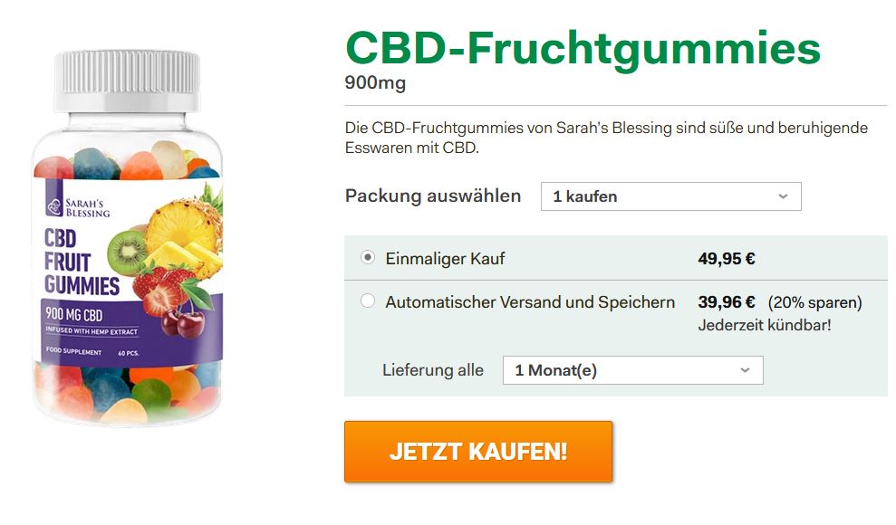 Sarah's Blessing CBD Fruchtgummis - öl Preis, Gummibärchen Kaufen!