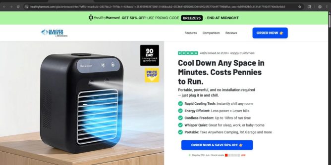 glacier breeze portable ac
